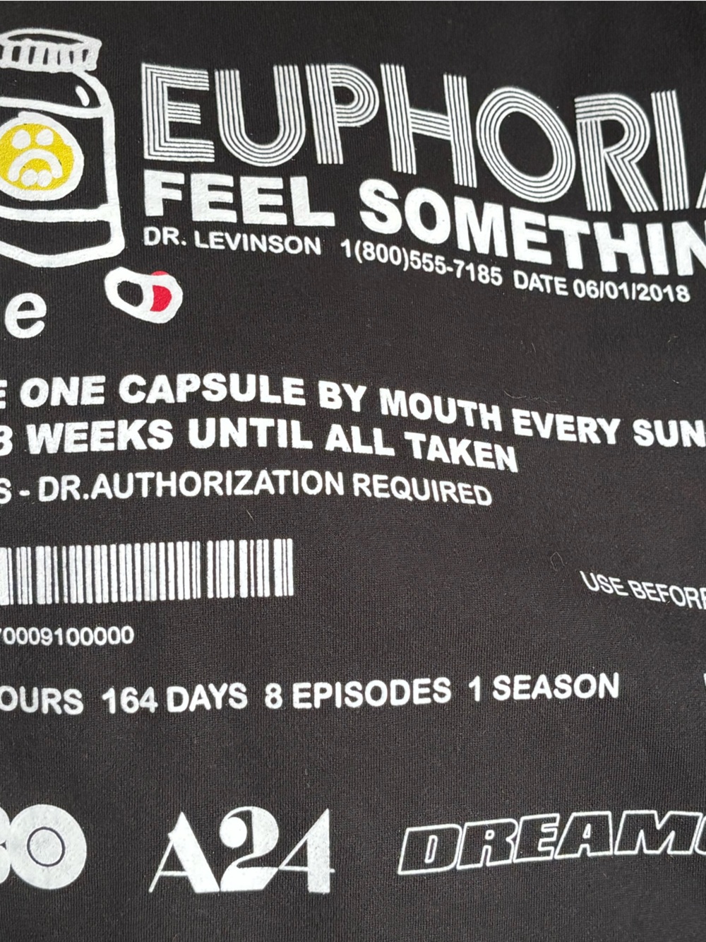 EUPHORIA Feel Something Black Graphic Hoodie